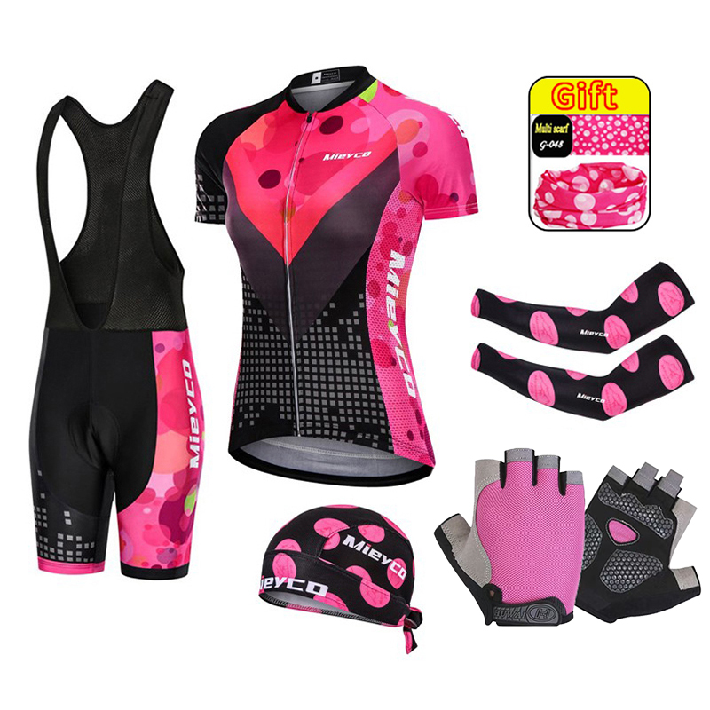 Cycling Gear Ladies - 女性用マウンテンバイクスーツ、バイクチーム衣装、MTBサイクリングジャージ服、3Dゲルパッドセット、夏