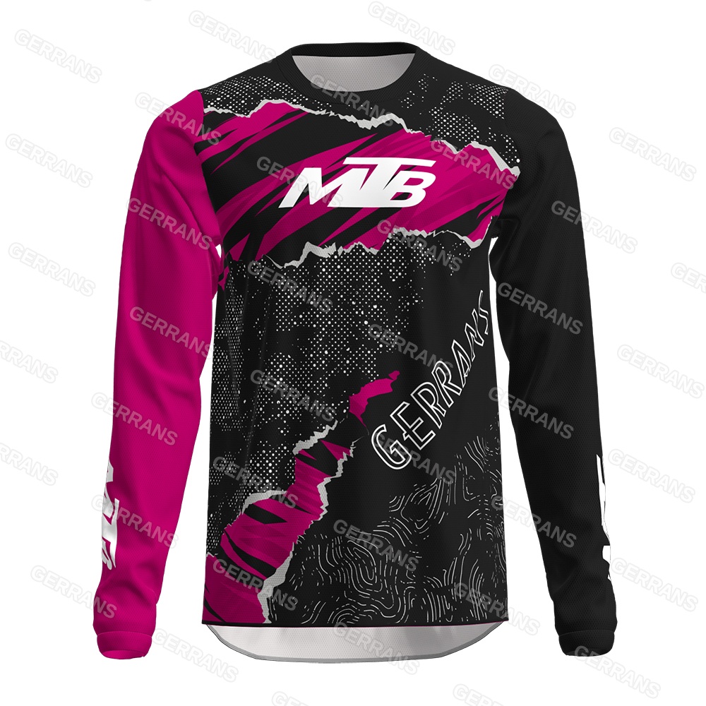Cycling Gear Shop - プロ仕様MTBサイクリングジャージ長袖通気性速乾アウトドアロードバイクスポーツトップメンズ向けトレンドプリントライディングギア
