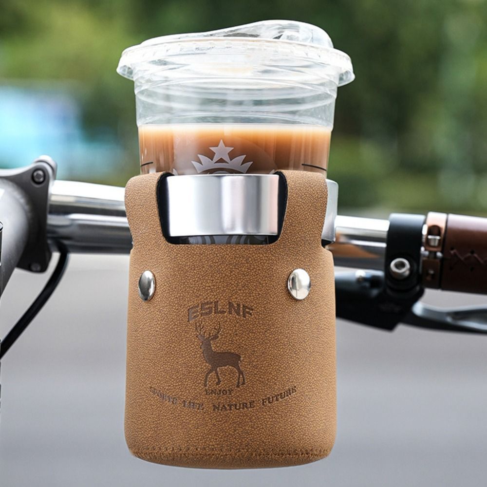Cycling Gear Material - 金属製クランプ式サイクリングウォーターボトルケージ、革素材、ポータブルサイクルカップホルダー、アルミハンドルバー