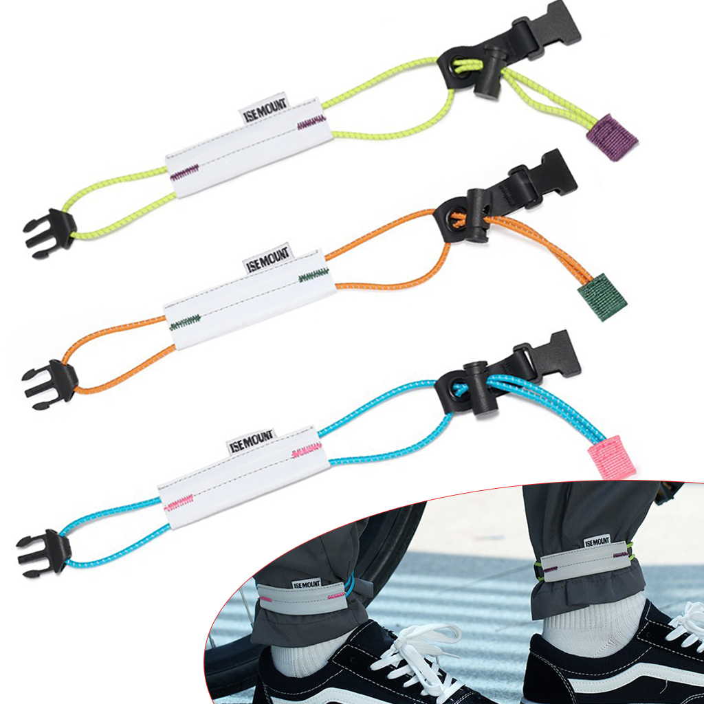 Cycling Gear Pants - 反射サイクリングパンツストラップ調節可能な自転車レッグクリップストラップ蛍光安全反射バンドロードバイク夜間走行用ギア