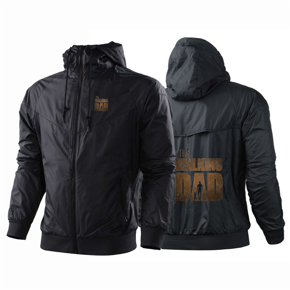Cycling Gear Shop - ザ・ウォーキング・ダッド 面白い新作メンズスポーツ防風ジャケット クライミングスーツ サイクリングジャケット ハイキングや登山用アウトドアギア フーディー