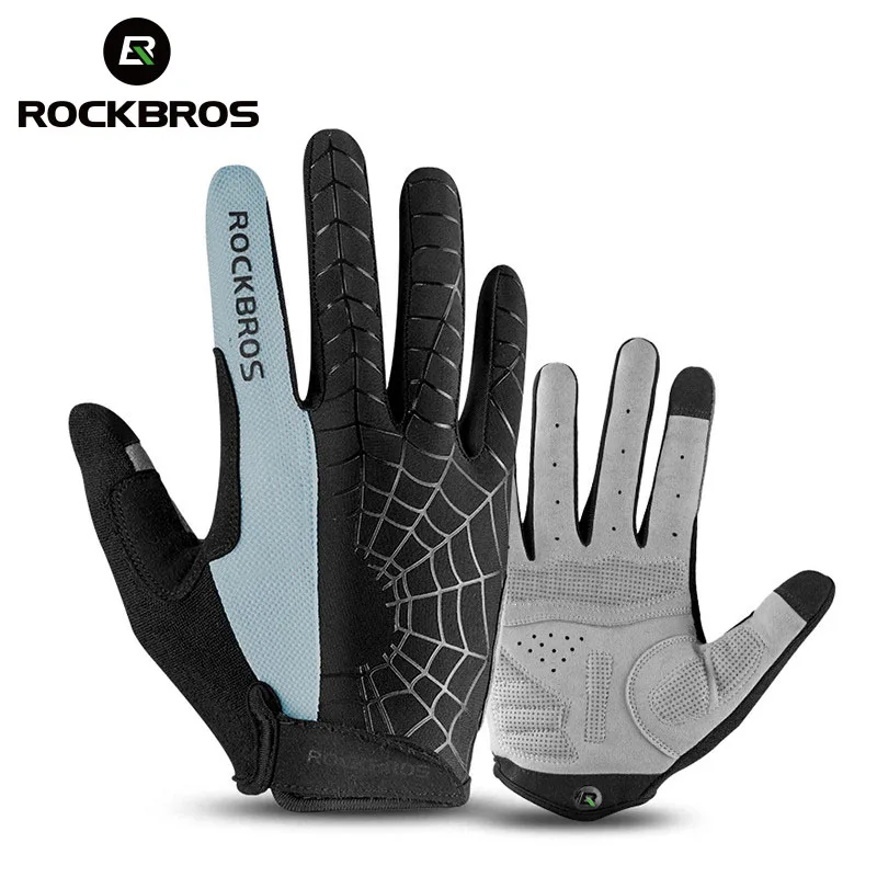 Cycling Gear Ladies - Rockbros 春サイクリング手袋フルフィンガー通気性アンチスリップ自転車手袋男性女性マウンテンロードバイク乗馬ギア