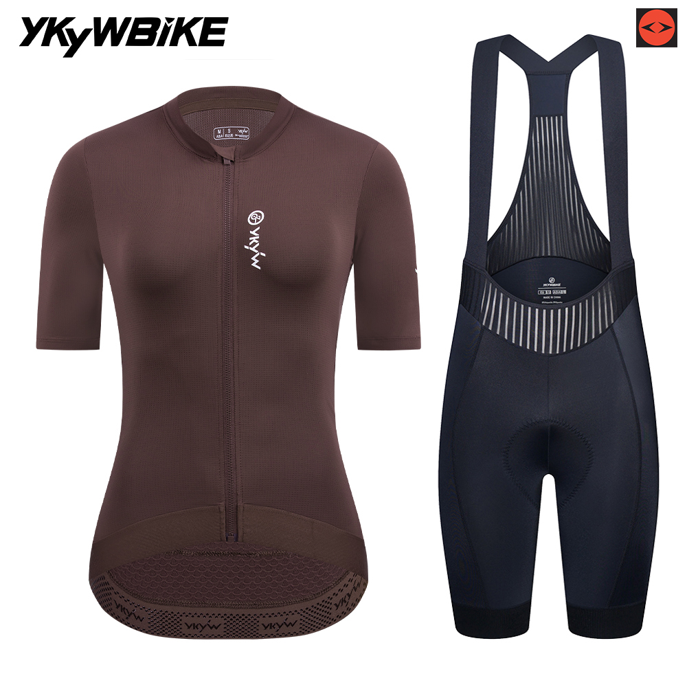 Cycling Gear Ladies - YKYWBIKE 女性サイクリングジャージセット女性の夏のビブショーツスーツプロチームイタリアインターフェース 7 時間パッド入りビブショーツスーツ服