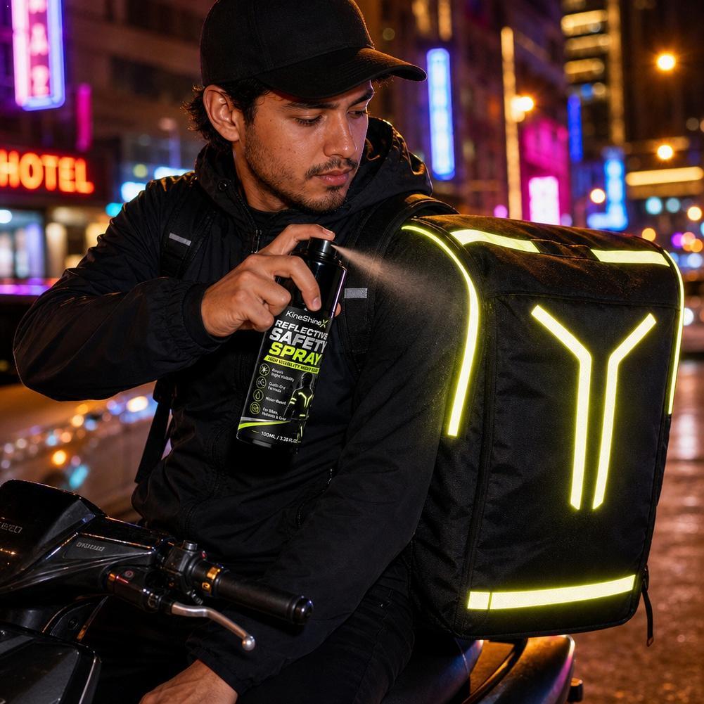 Cycling Visibility Gear - 反射性安全スプレー 夜間視認性グローコーティング サイクリングヘルメット、バックパック、衣類、ライディングギア用 高視認性マーキングペイント