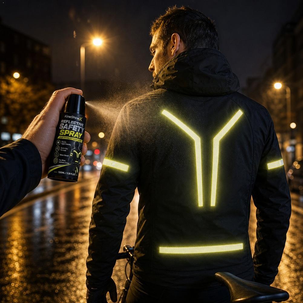 Cycling Visibility Gear - 夜間反射安全スプレー高視認性コーティング塗料、サイクリング、ランニング、バックパック、ヘルメット、衣類、夜間通勤用ギア