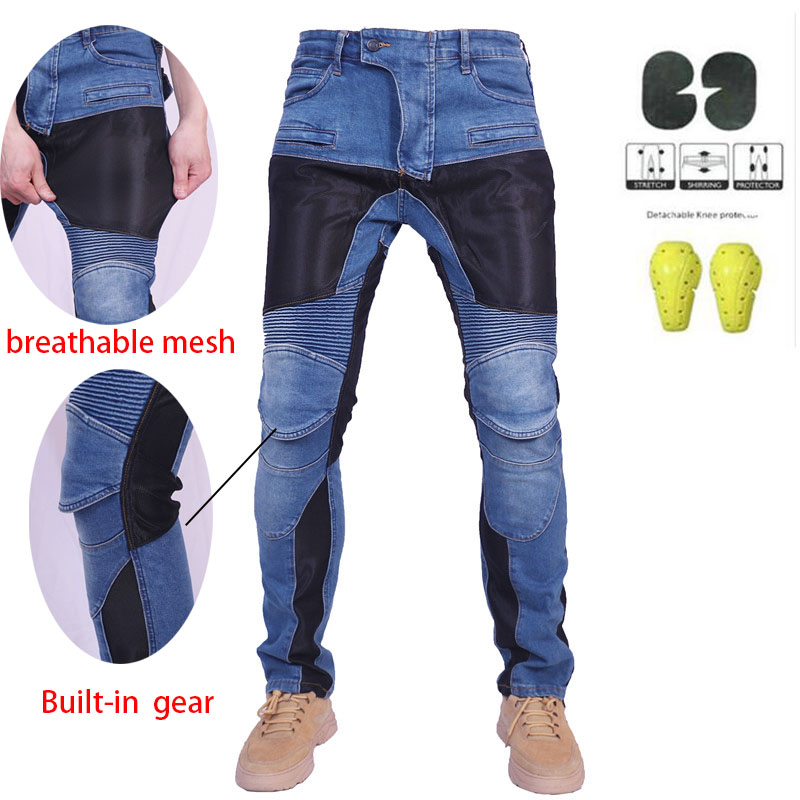 メンズ夏用通気性バイクライディングジーンズ、アウトドアモトク - Cycling Gear Pants のレビューと価格