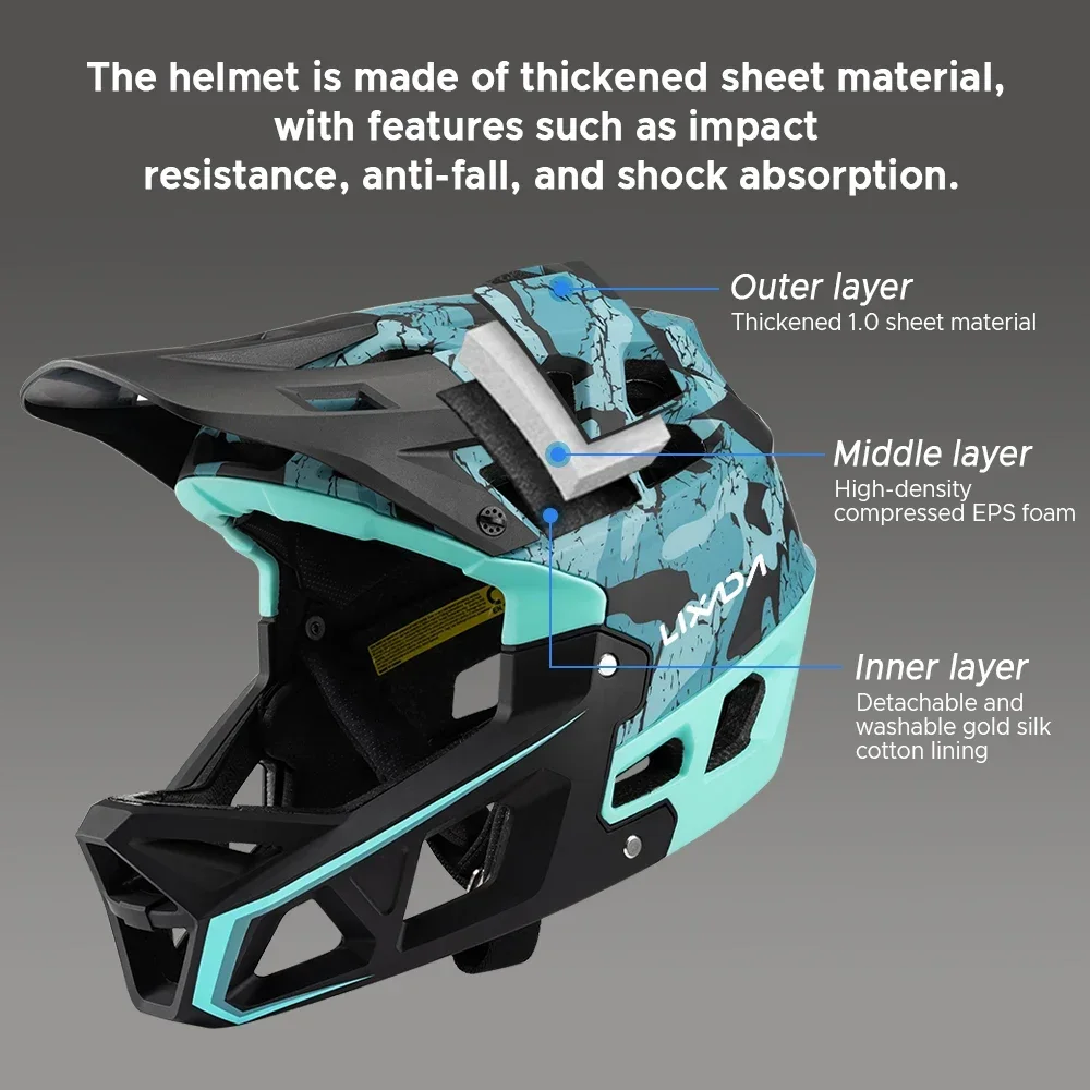 マウンテンバイク安全サイクリングギア フルフェイスMTBヘル - Cycling Gear Ladies のレビューと価格