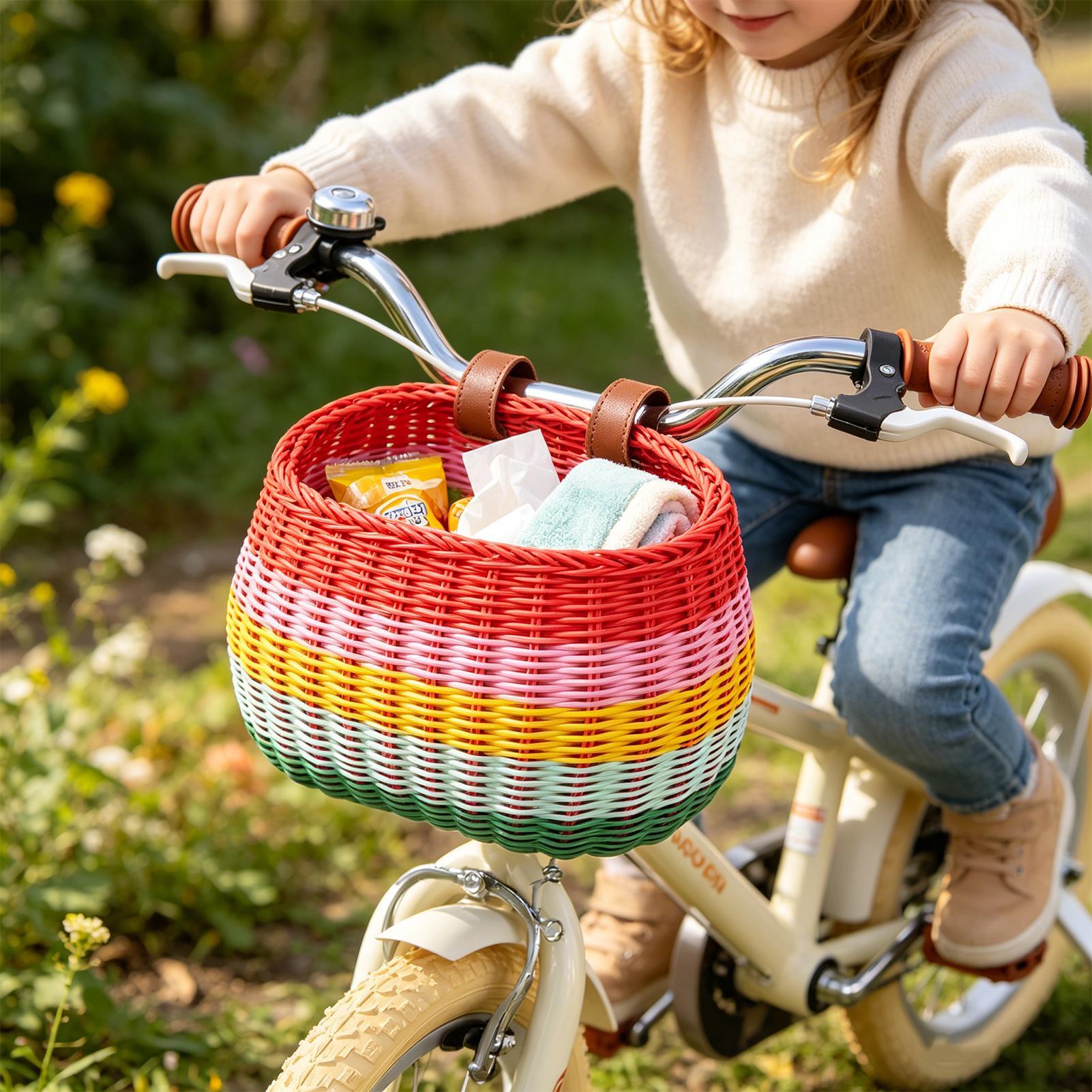 子供用自転車フロントバスケット手編みヴィンテージ籐製収納ホル - Vintage Cycling Gear のレビューと価格