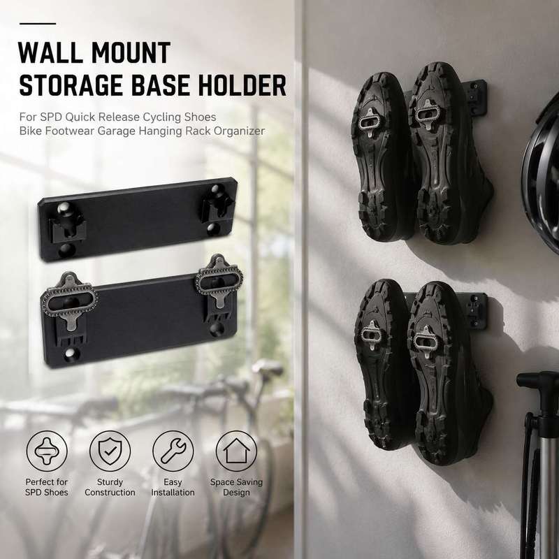 壁掛け式収納ベースホルダー SPDクイックリリースサイクリン - Cycling Gear Wall Organizer のレビューと価格