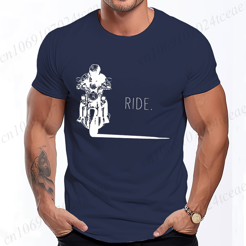 メンズカジュアルオートバイグラフィック Tシャツ男ストリート - Vintage Cycling Gear のレビューと価格