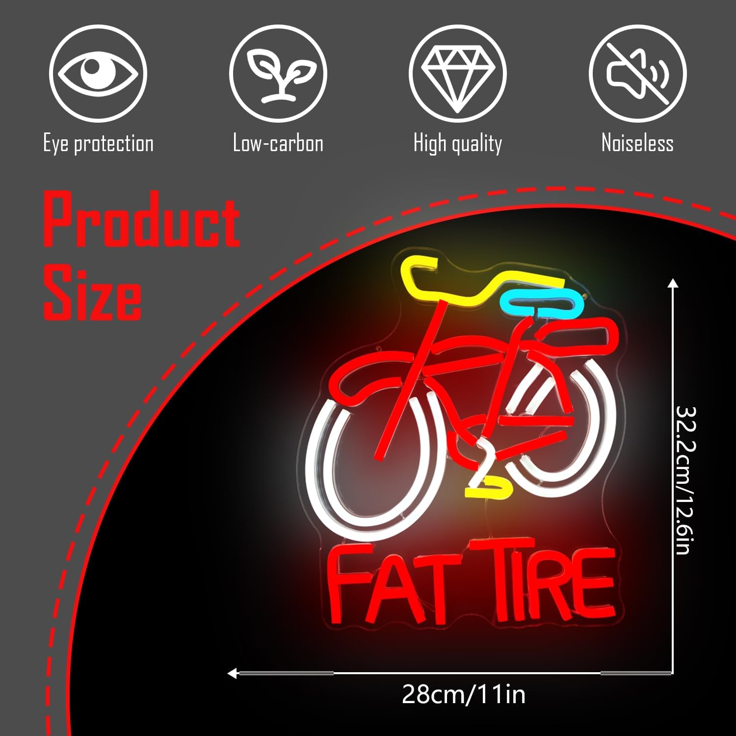 ファットタイヤバイクLEDネオンサインUSB調光式ウォールラ - Cycling Gear Shop のレビューと価格