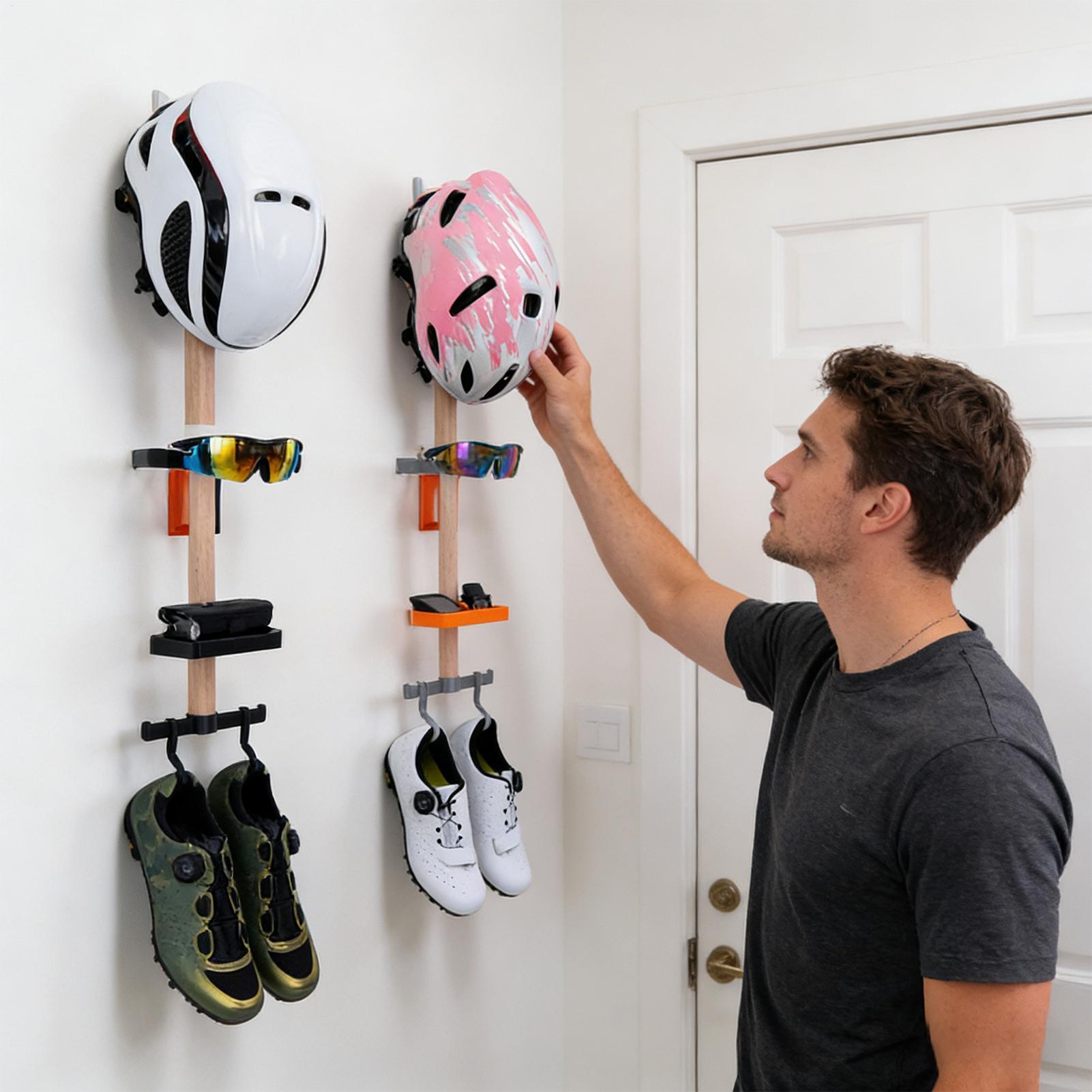 垂直サイクリングギアオーガナイザーラック、自転車アクセサリー - Cycling Gear Wall Organizer のレビューと価格