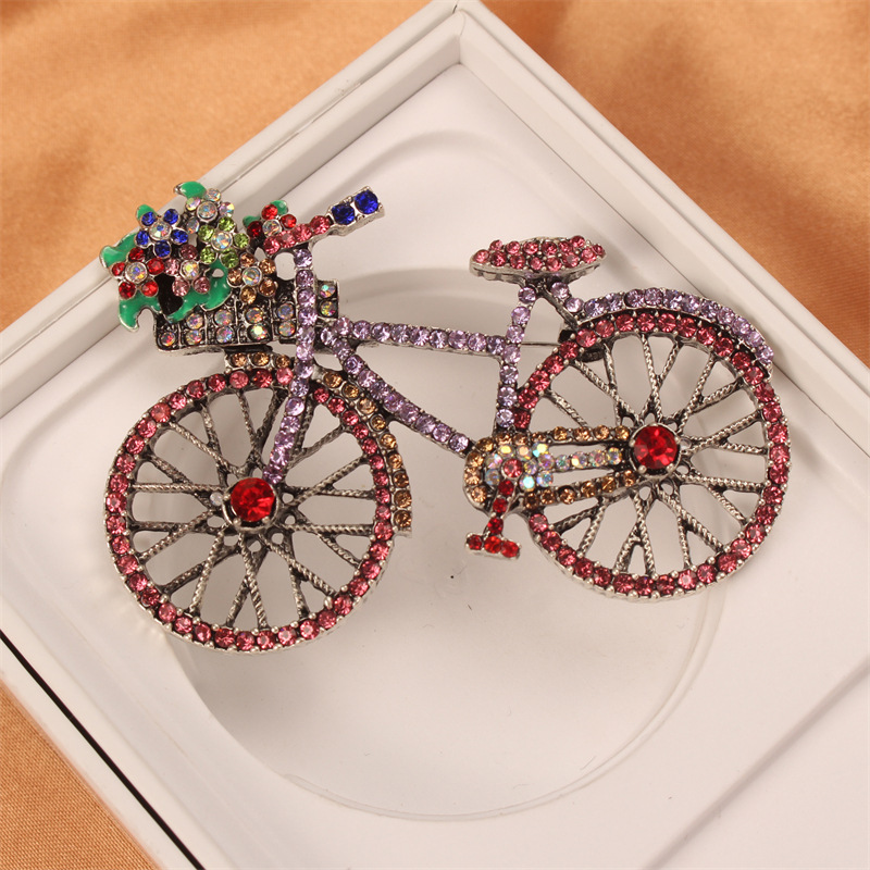 クリエイティブファッションフルカラーラインストーン自転車ブロ - Vintage Cycling Gear のレビューと価格