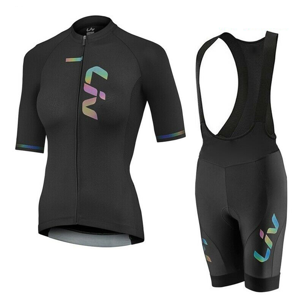 Liv-女性用サイクリングジャージとよだれかけショーツ,半袖 - Cycling Gear Ladies のレビューと価格